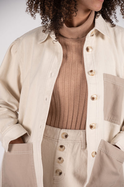 Chore cotton coat in Ivory