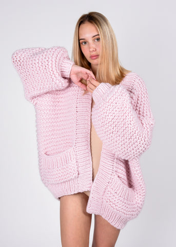 Pocket cardigan in pink