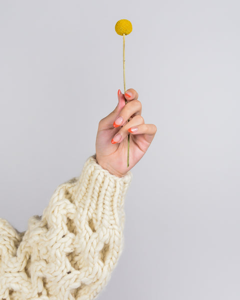 Chunky honey crewneck in cream