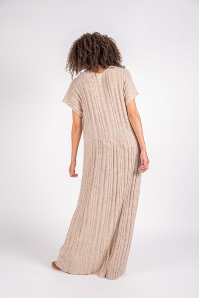 Tate ribbed alpaca dress in latte