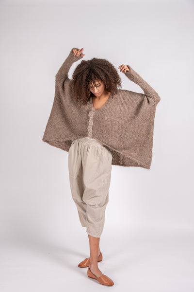 Ren suri alpaca knit top in cedar