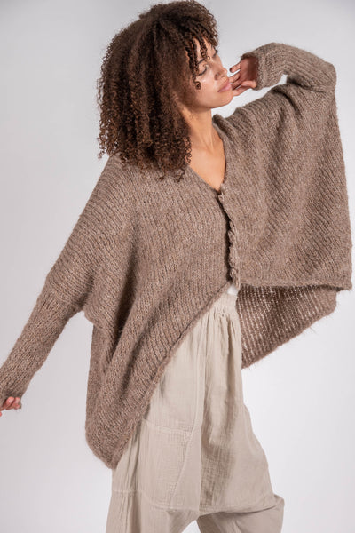 Ren suri alpaca knit top in cedar