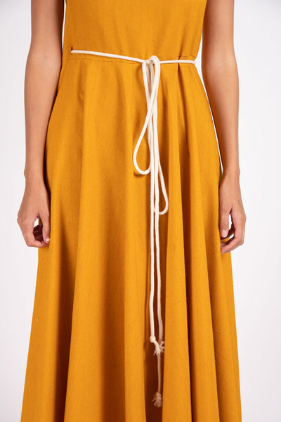 Shore dress in wild silk and wool