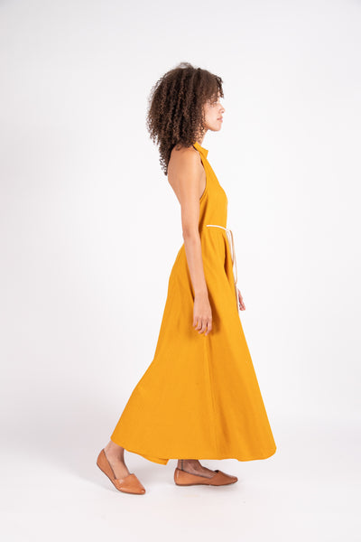 Shore dress in wild silk and wool