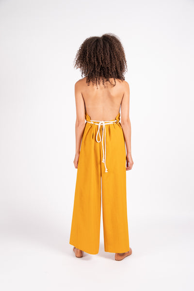 Shore jumpsuit in wild silk and wool