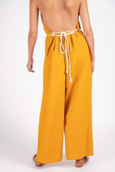 Shore jumpsuit in wild silk and wool