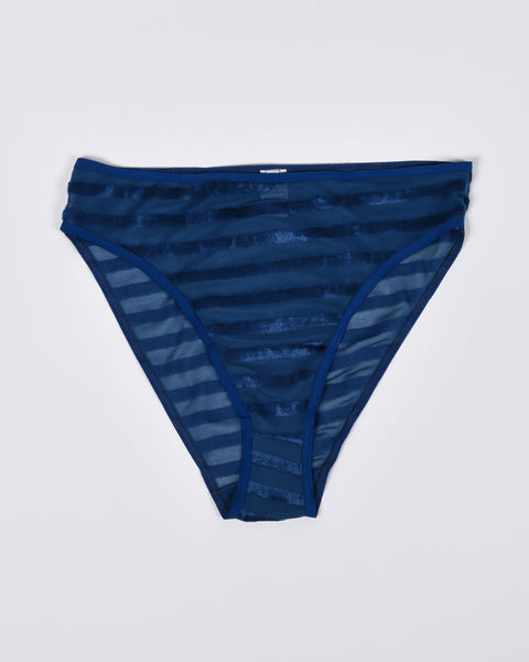 Bell pants in Blue stripe velours