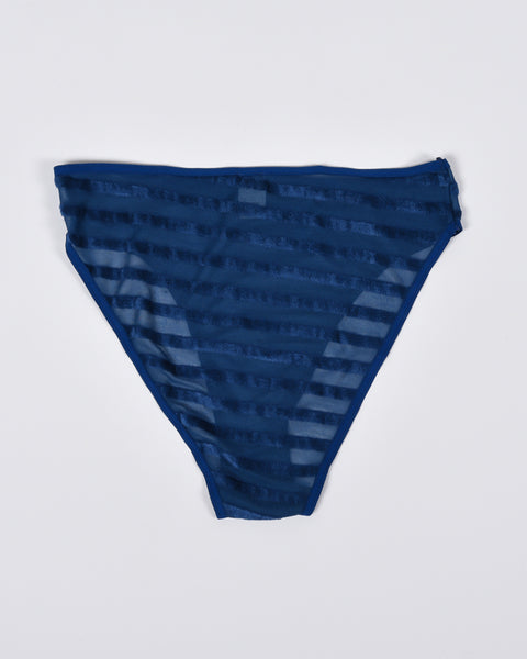 Bell pants in Blue stripe velours