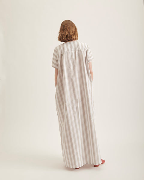 Racel maxi-dress in white stripe