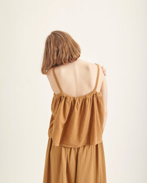 Bari top in dark gold