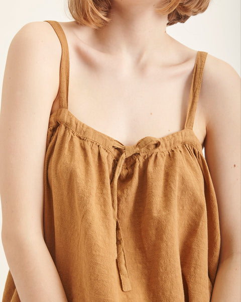 Bari top in dark gold