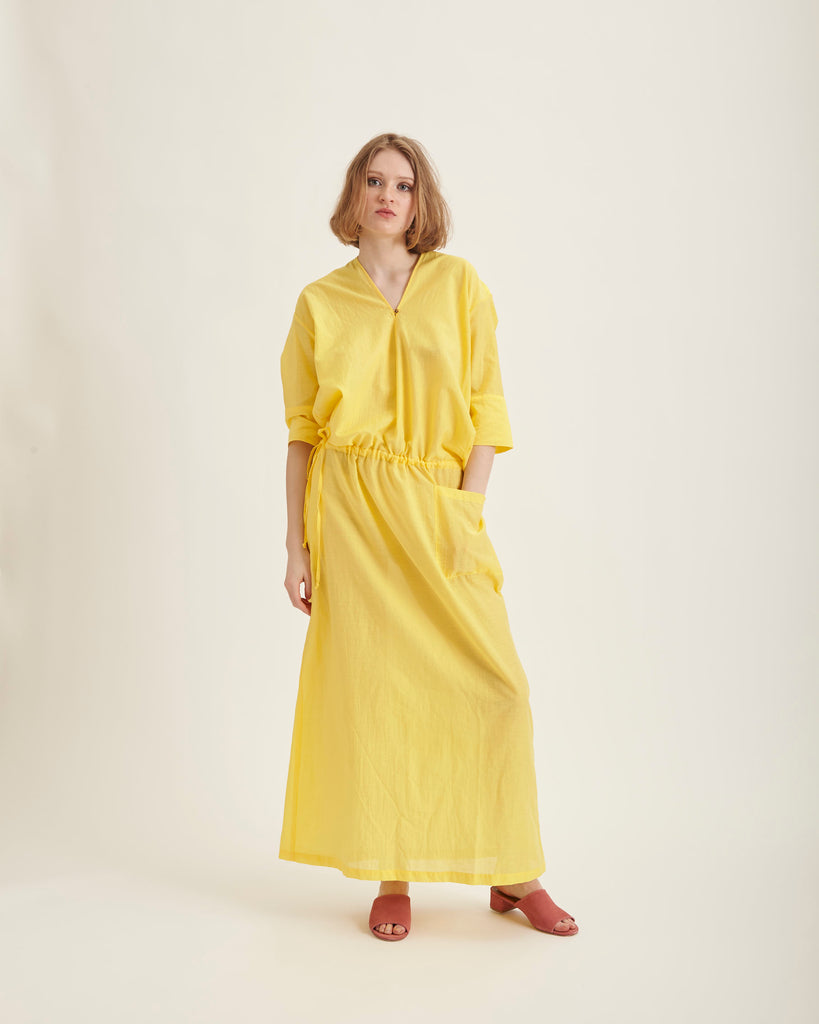 Roja maxi-dress in lemon