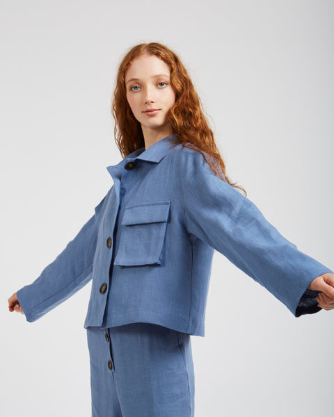 Apollonia jacket in soft blue