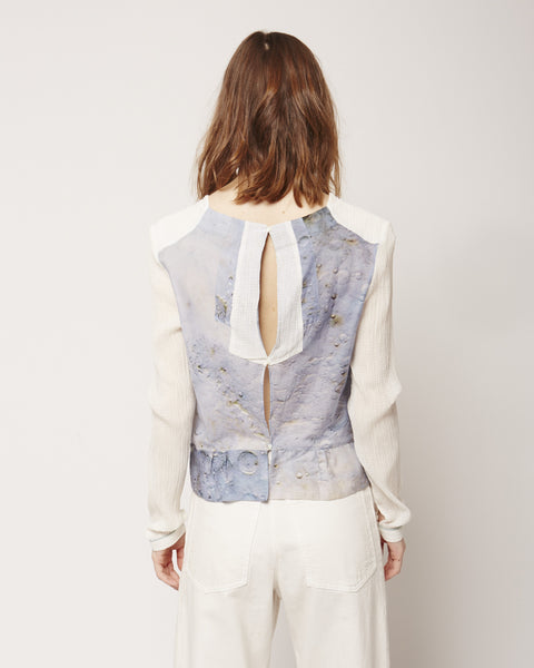 Epaulette Blouse in Blue Moon