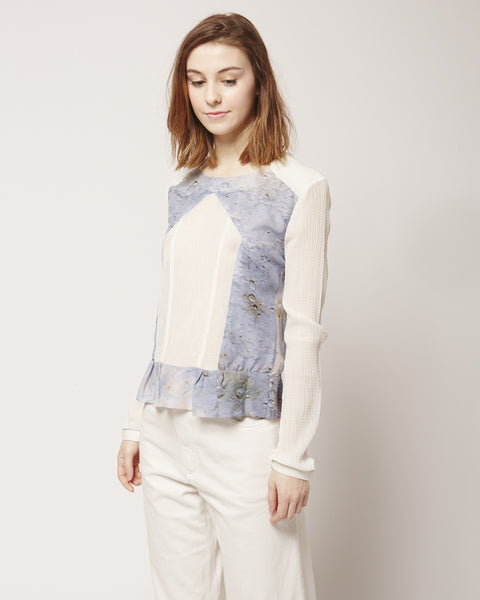 Epaulette Blouse in Blue Moon