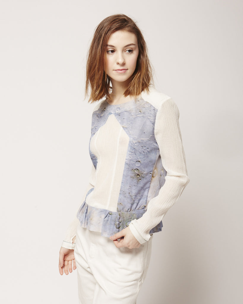 Epaulette Blouse in Blue Moon