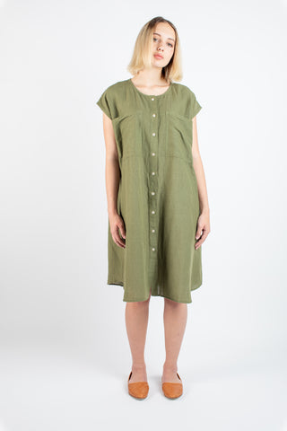Ida dress in Moss stripe