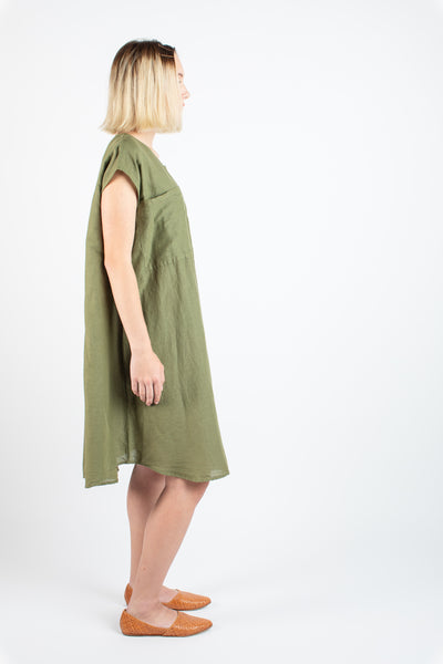 Ida dress in Moss stripe