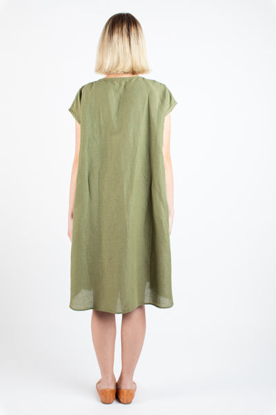 Ida dress in Moss stripe