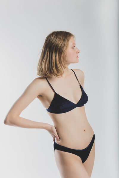 Mississippi Bra in Velours midnight blue