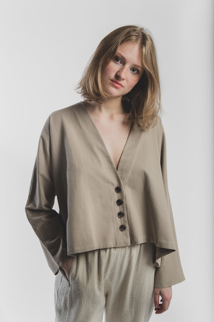 Alice wrap jacket in taupe