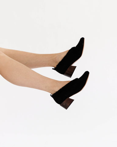 Pina ballerinas in black suede and shearling