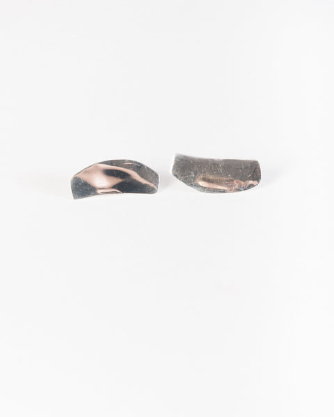 Irregular flat earrings in Silver