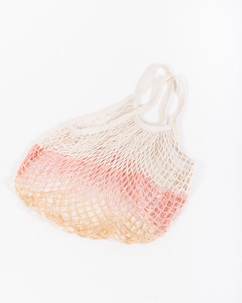 Market net tote bag in peach