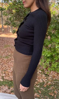 Nonna pearl cardigan in onyx