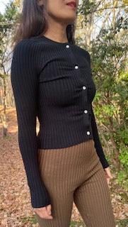 Nonna pearl cardigan in onyx