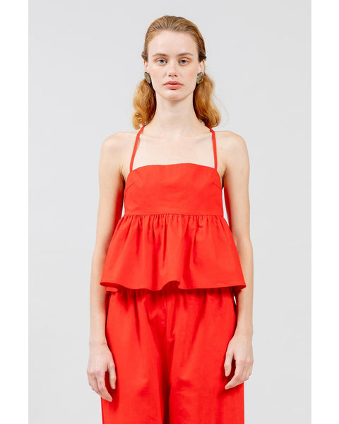 Imani cotton top in red