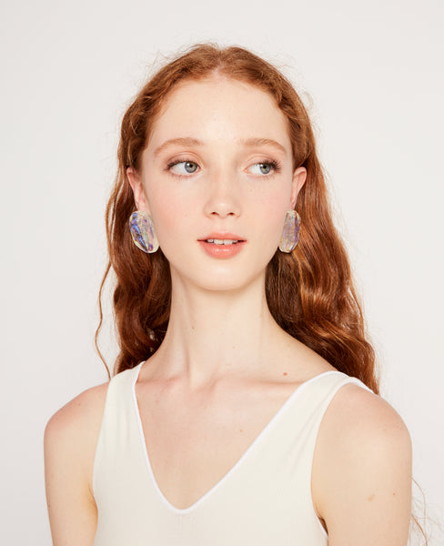 Small reflection medusa earrings