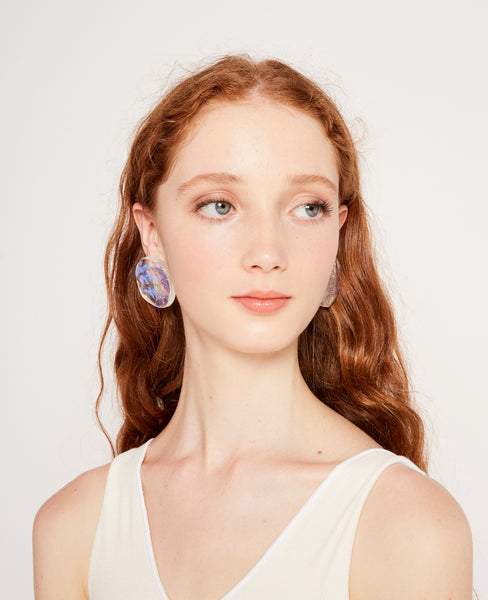 Small reflection medusa earrings