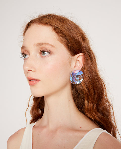 Small reflection medusa earrings