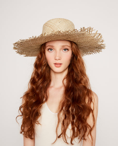 Fringe straw hat