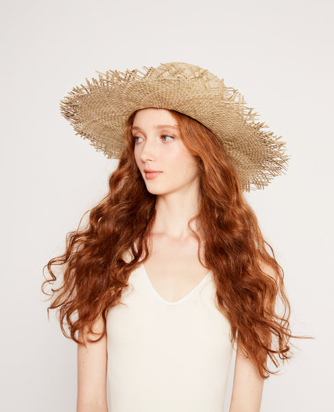 Fringe straw hat