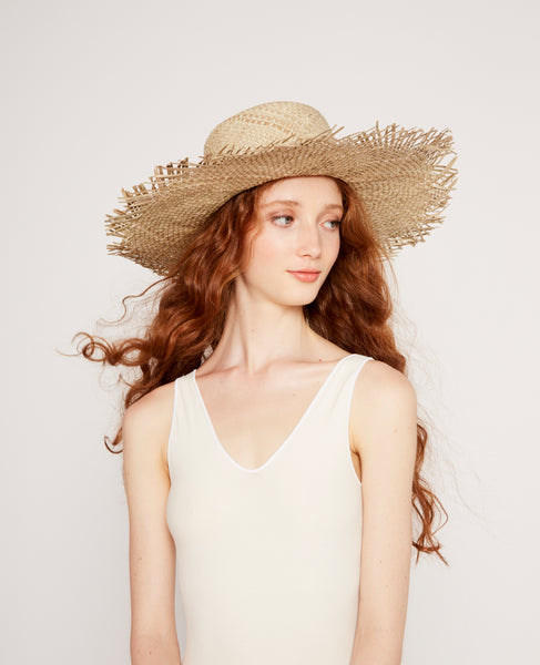 Fringe straw hat