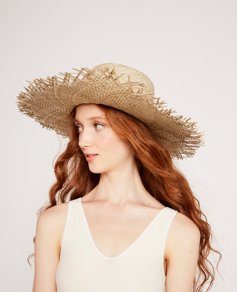 Fringe straw hat