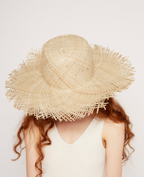 Fringe straw hat
