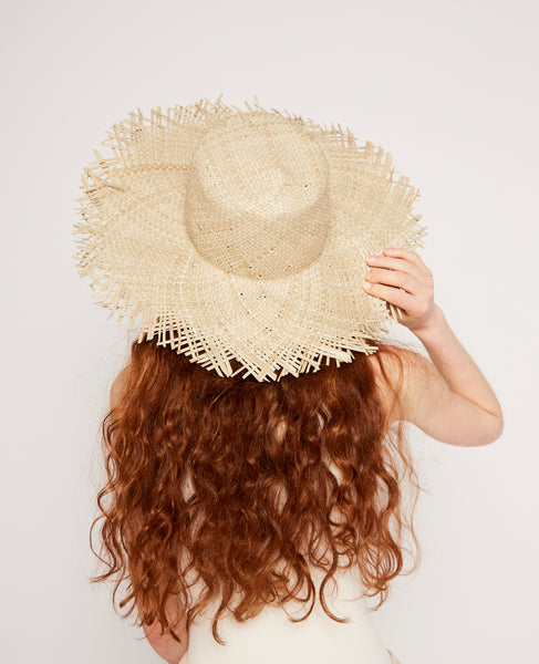 Fringe straw hat