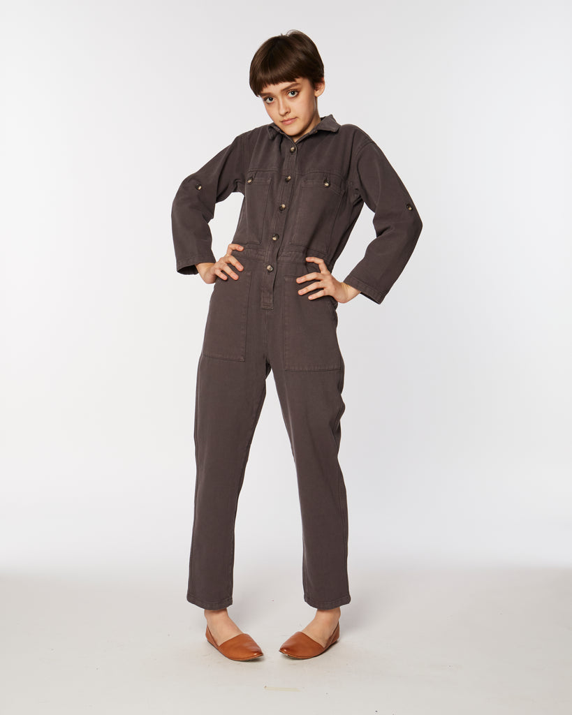Utility jumpsuit in brown