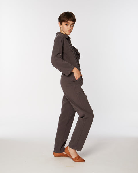 Utility jumpsuit in brown