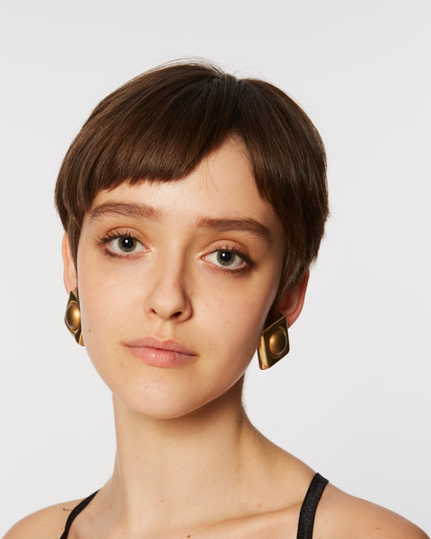 Gold Geometric clip-on earrings