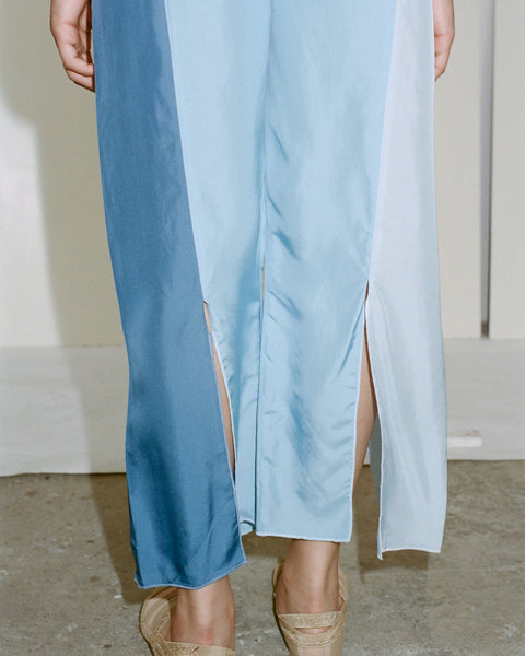 Lohar silk pants in combo blue