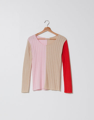 Lou knit top in combo almond & chili
