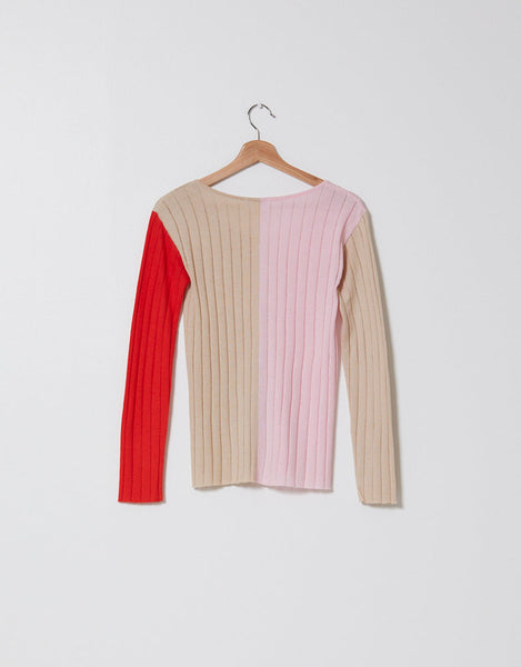 Lou knit top in combo almond & chili