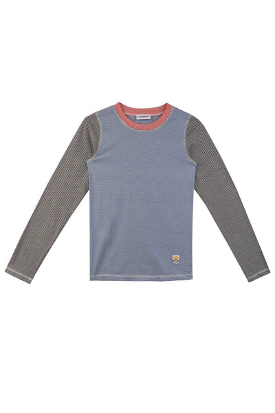 Luca long sleeves tee in blue multicolor