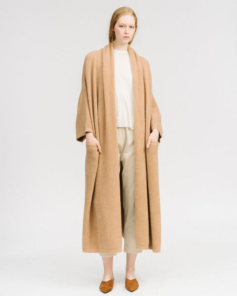 Haori supreme alpaca extra long coat in grain