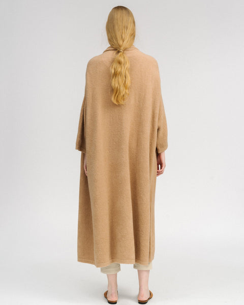 Haori supreme alpaca extra long coat in grain