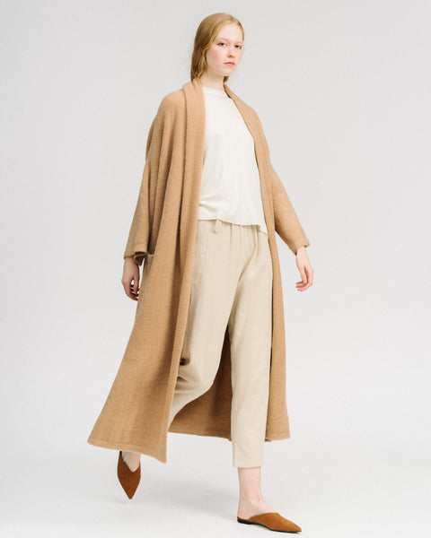 Haori supreme alpaca extra long coat in grain